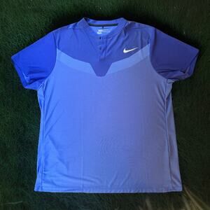 Nike Shirt Mens 2XL Purple Blade Collar Golf Polo Henley Modern Fit XXL